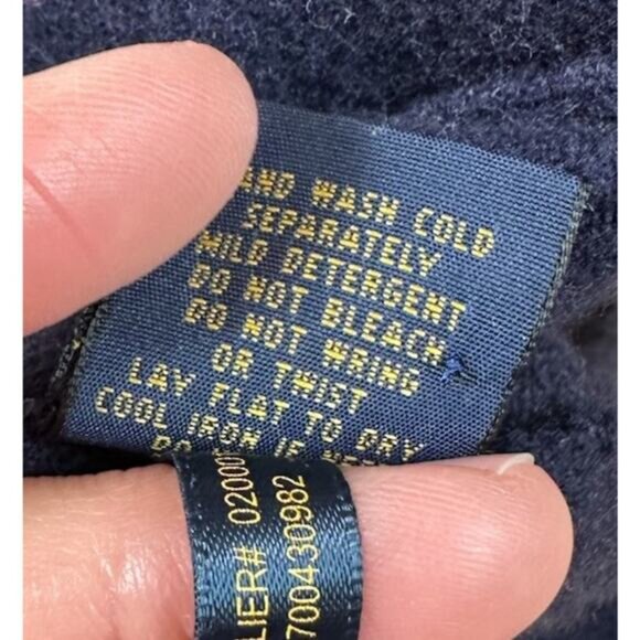 Polo Ralph Lauren Elbow Patch Merino Wool Cardigan Size Large Men’s Navy - Picture 5 of 8